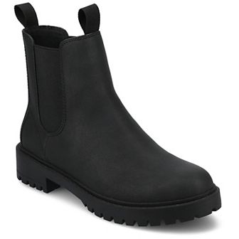 Journee Blanche Women's Pull-On Block Heel Chelsea Ankle Boots