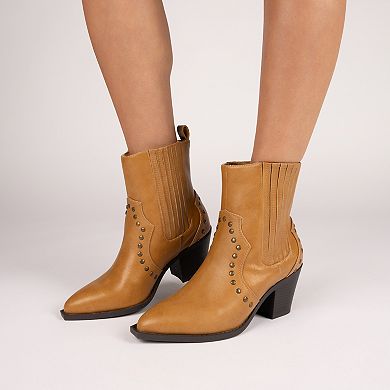 Journee Braylee Comfort Studded Pointed Toe Women's Ankle Boots