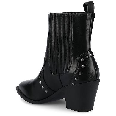 Journee Braylee Comfort Studded Pointed Toe Women's Ankle Boots