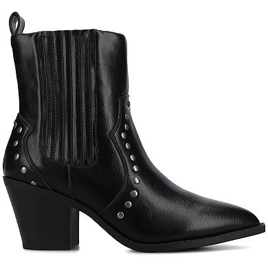 Journee Braylee Comfort Studded Pointed Toe Women's Ankle Boots