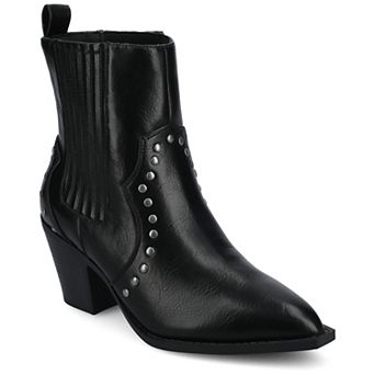 Journee Braylee Comfort Studded Pointed Toe Women's Ankle Boots