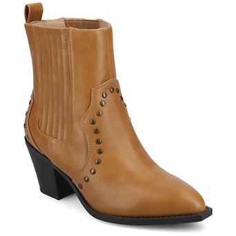 Journee Braylee Comfort Studded Pointed Toe Women's Ankle Boots