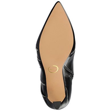Journee Catoa Women's Pointed Toe Zipper Detail Stiletto Heel Ankle Boots