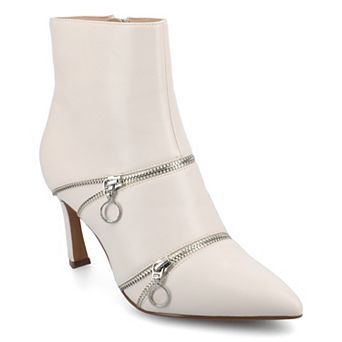 Journee Catoa Women's Pointed Toe Zipper Detail Stiletto Heel Ankle Boots