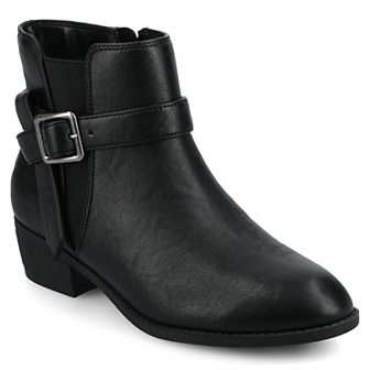 Journee Devina Women's Almond Toe Block Heel Ankle Boots In Regular & Wide Width