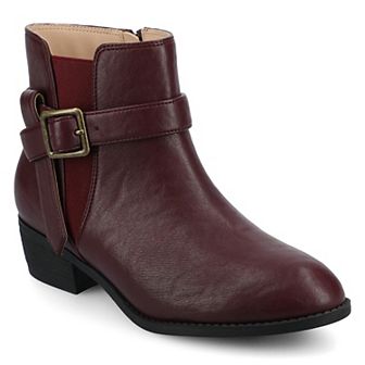 Journee Devina Women's Almond Toe Block Heel Ankle Boots In Regular & Wide Width