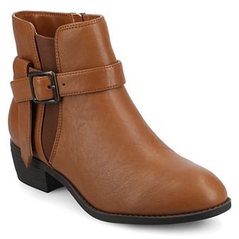 Journee Devina Women's Almond Toe Block Heel Ankle Boots In Regular & Wide Width