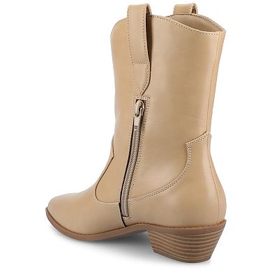 Journee Fritzie Women's Casual Pointed Toe Cuban Heel Ankle Boots