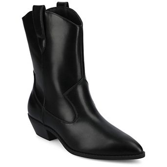 Journee Fritzie Women's Casual Pointed Toe Cuban Heel Ankle Boots