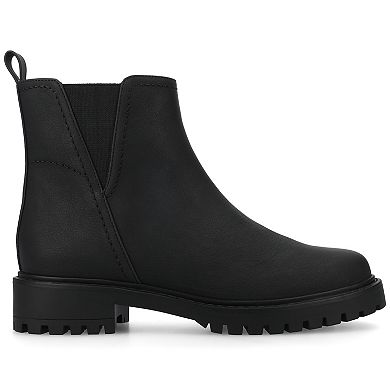 Journee Junnah Women's Pull-On Block Heel Chelsea Ankle Boots In Regular & Wide Width
