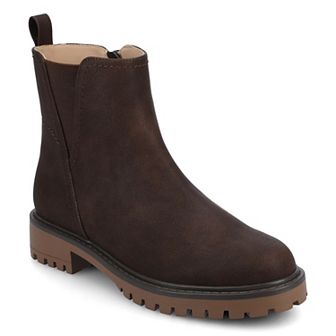 Journee Junnah Women's Pull-On Block Heel Chelsea Ankle Boots In Regular & Wide Width