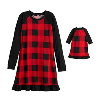 Girls 4-16 Jammies For Your Families® Buffalo Check Gown & Matching Doll Gown Set