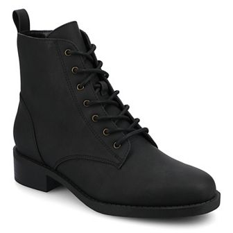 Journee Kodah Women's Lace-Up Block Heel Ankle Boots In Regular & Wide Width