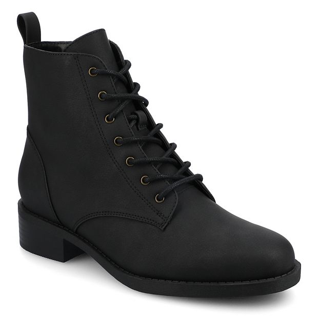 Journee Kodah Women's Lace-Up Block Heel Ankle Boots In Regular