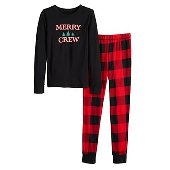 Kids 4-14 Jammies For Your Families® Buffalo Check Graphic Pajama Top & Pajama Pants Set