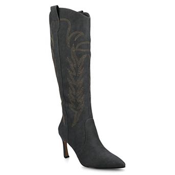Journee Laramie Women's Stiletto Knee-High Embroidered Boots
