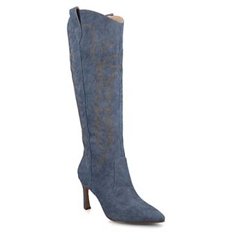Journee Laramie Women's Stiletto Knee-High Embroidered Boots