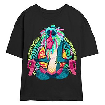 Disney's The Lion King Rafiki Sukhasana Pose Juniors' Skimmer Graphic Tee