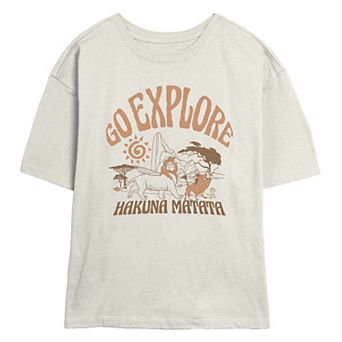 Disney's The Lion King Simba, Timon & Pumba Go Explore Hakuna Matata Juniors' Skimmer Graphic Tee