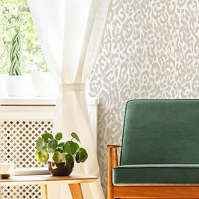 Nicole Miller Laid Back Leopard Teal Peel & Stick Wallpaper