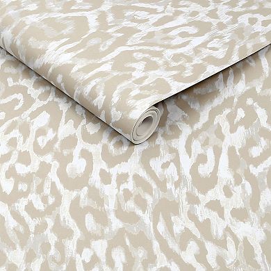 Nicole Miller Laid Back Leopard Teal Peel & Stick Wallpaper