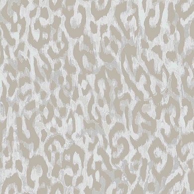 Nicole Miller Laid Back Leopard Teal Peel & Stick Wallpaper