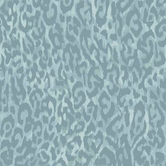 Nicole Miller Laid Back Leopard Teal Peel & Stick Wallpaper