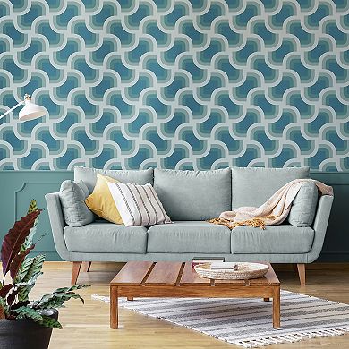 Nicole Miller Retro Geo Black Peel & Stick Wallpaper