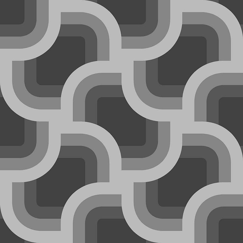 Nicole Miller Retro Geo Black Peel & Stick Wallpaper