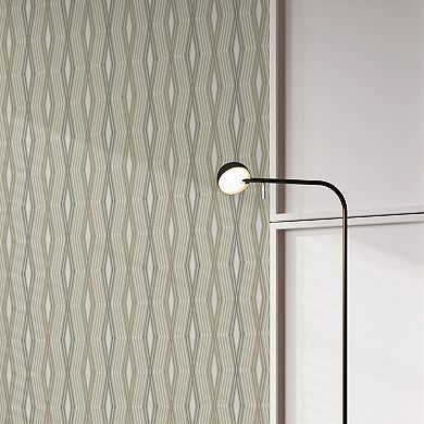 Nicole Miller Hard Edge Ogee Clay Peel & Stick Wallpaper