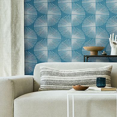 Nicole Miller Fluted Geo Smoke Peel & Stick Wallpaper