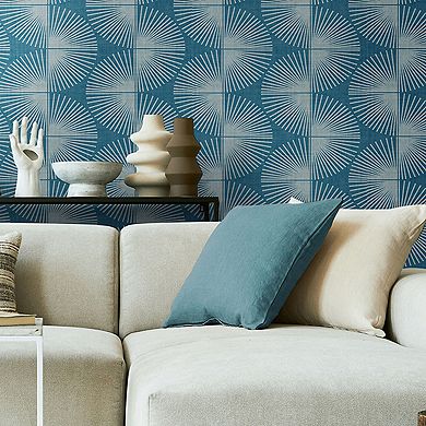 Nicole Miller Fluted Geo Smoke Peel & Stick Wallpaper