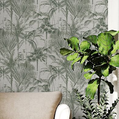 Sublime Jungle Texture Mono Wallpaper