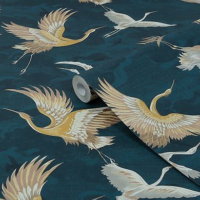 Sublime Kranes Neutral Wallpaper