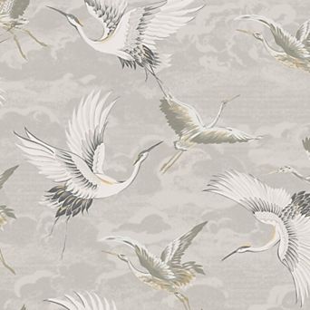 Sublime Kranes Neutral Wallpaper