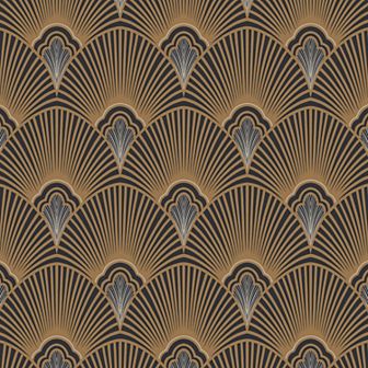 Sublime Art Deco Black and Gold Wallpaper