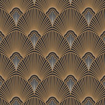 Sublime Art Deco Black and Gold Wallpaper