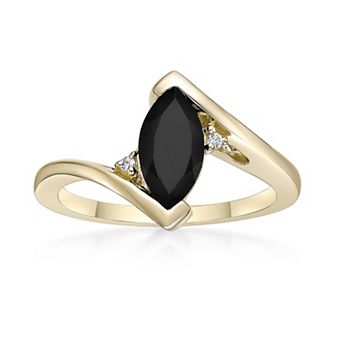 Gemminded 10k Gold Onyx & Diamond Accent Ring