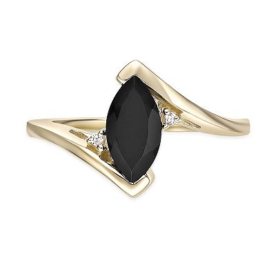 Gemminded 10k Gold Onyx & Diamond Accent Ring