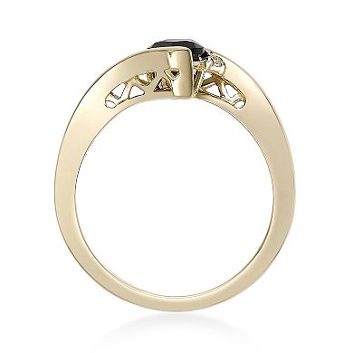 Gemminded 10k Gold Onyx & Diamond Accent Ring