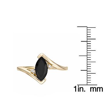 Gemminded 10k Gold Onyx & Diamond Accent Ring
