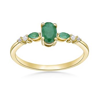 Gemminded 10k Gold Emerald & Diamond Accent Ring
