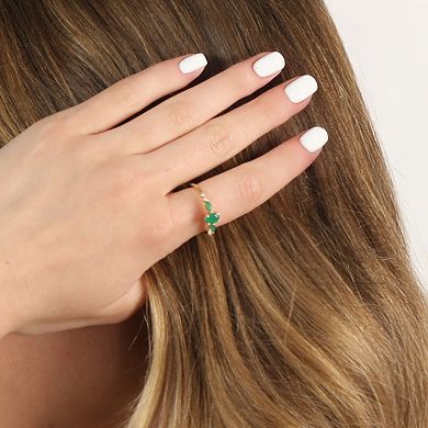 Gemminded 10k Gold Emerald & Diamond Accent Ring