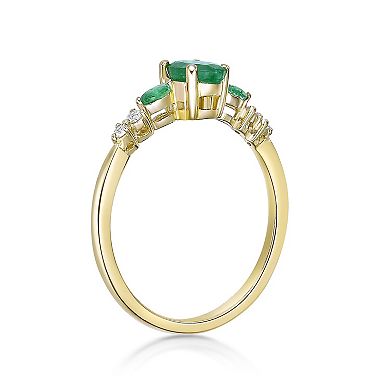 Gemminded 10k Gold Emerald & Diamond Accent Ring