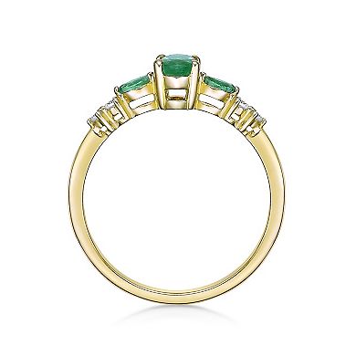 Gemminded 10k Gold Emerald & Diamond Accent Ring