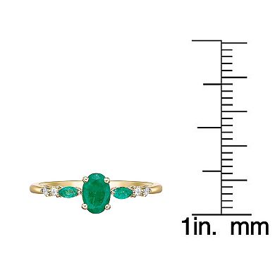 Gemminded 10k Gold Emerald & Diamond Accent Ring