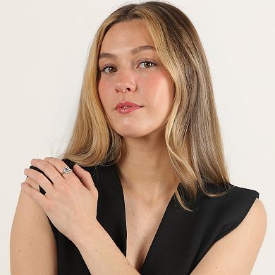 Gemminded 10k White Gold Aquamarine & 1/10 Carat T.W. Diamond Ring