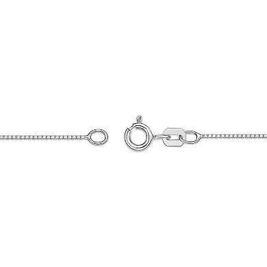 Gemminded 10k White Gold Aquamarine & 1/8 Carat T.W. Diamond Pendant Necklace