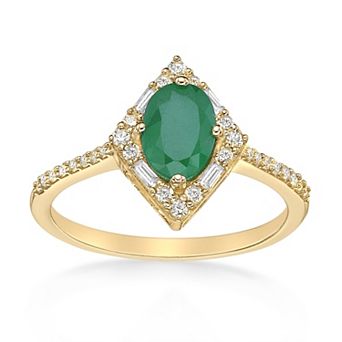 Gemminded 10k Gold Emerald & 1/4 Carat T.W. Diamond Ring