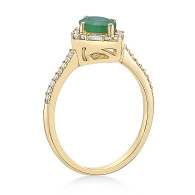 Gemminded 10k Gold Emerald & 1/4 Carat T.W. Diamond Ring